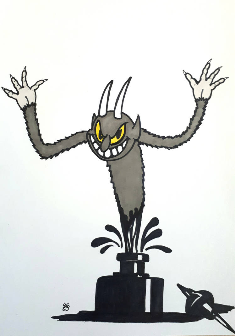 Toontober Day 3 - Inkwell Devil by crazy13 on DeviantArt