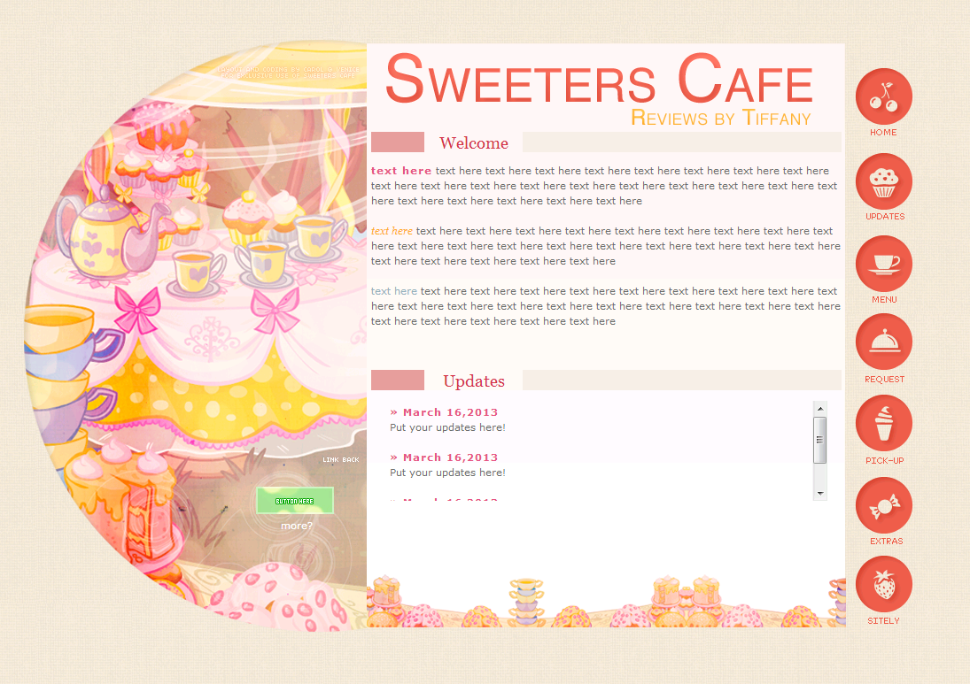 Sweeters Cafe - Layout request (2013)