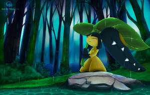 mawile in the rain - pokemon