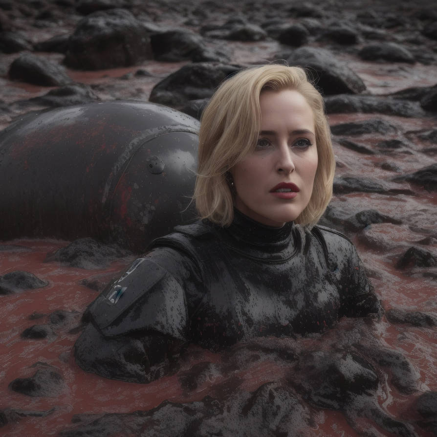 Gillian Anderson 69 - Stuck in heavy rubber by Chris-C84 on DeviantArt