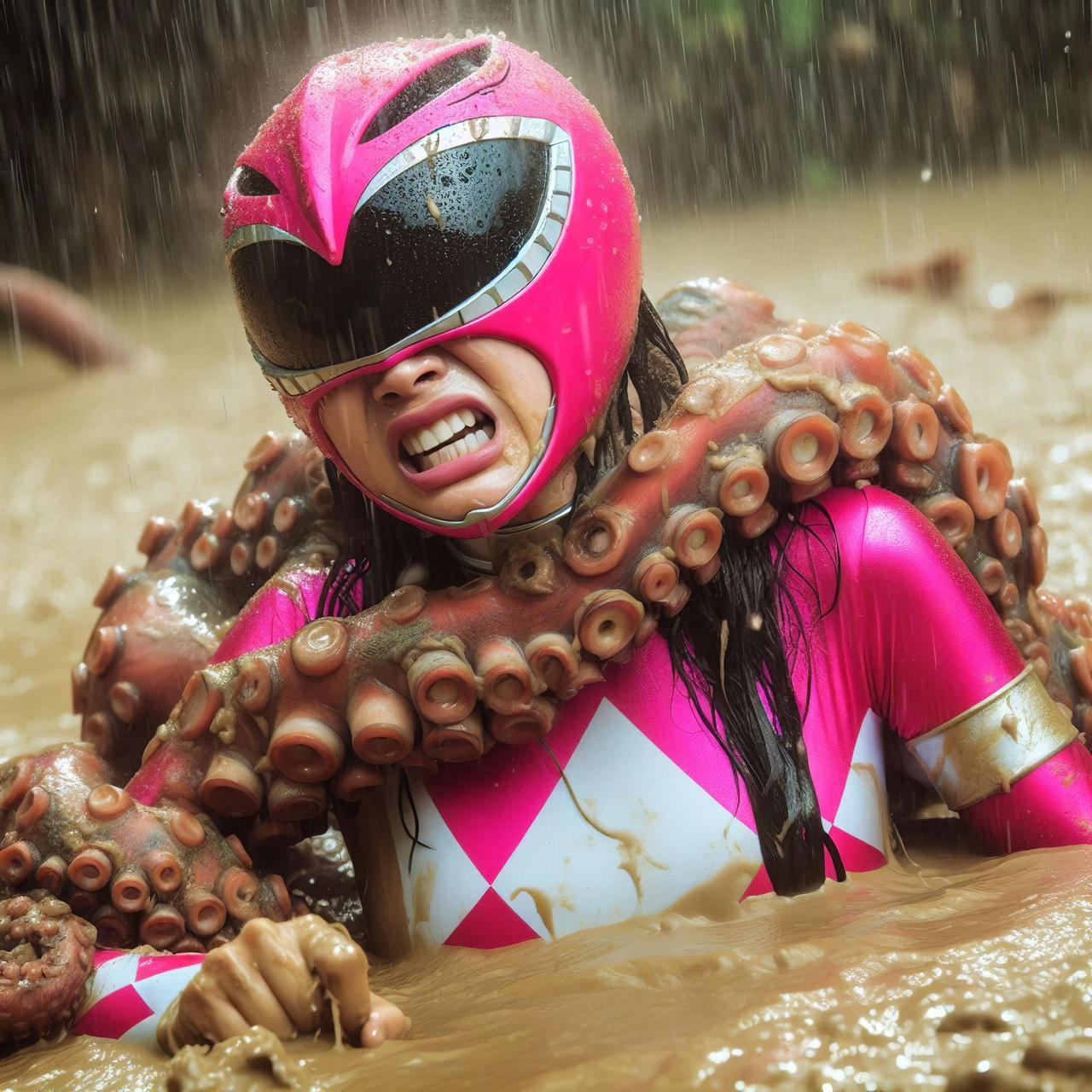 Pink Ranger Helpless 4 - Tentacled by Chris-C84 on DeviantArt