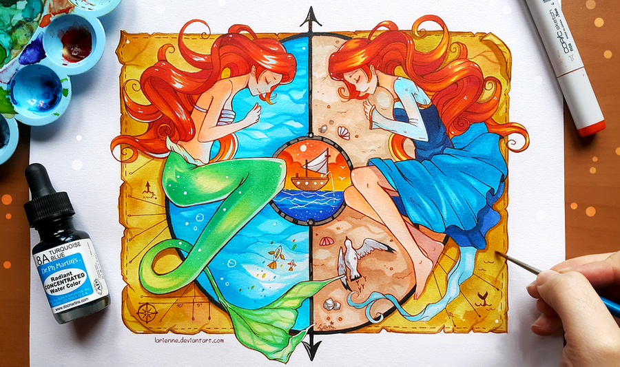 +Little Mermaid - The Land and The Sea+ by larienne