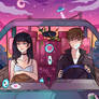 In the car