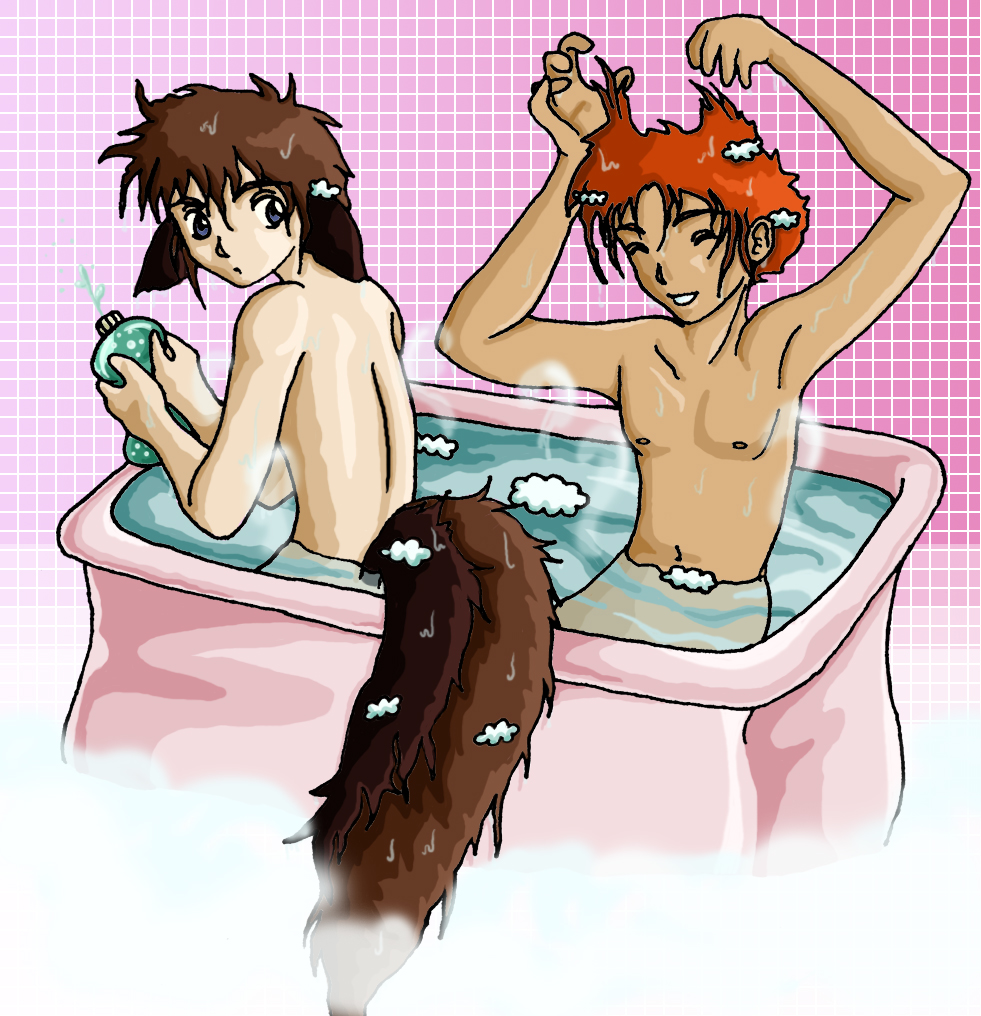 rub-adubdub 2 bishies in a tub