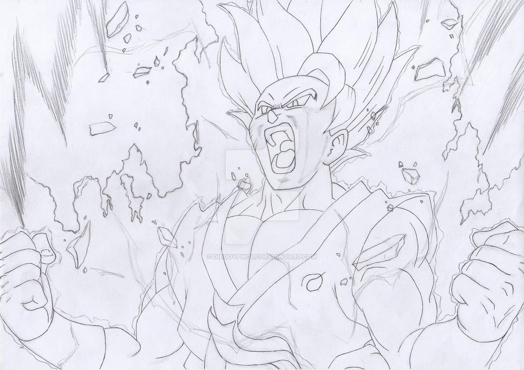 Goku Super Saiyajin 2 – Desenhos para Colorir