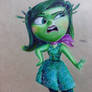 inside out disgust fan art with coiorpencil