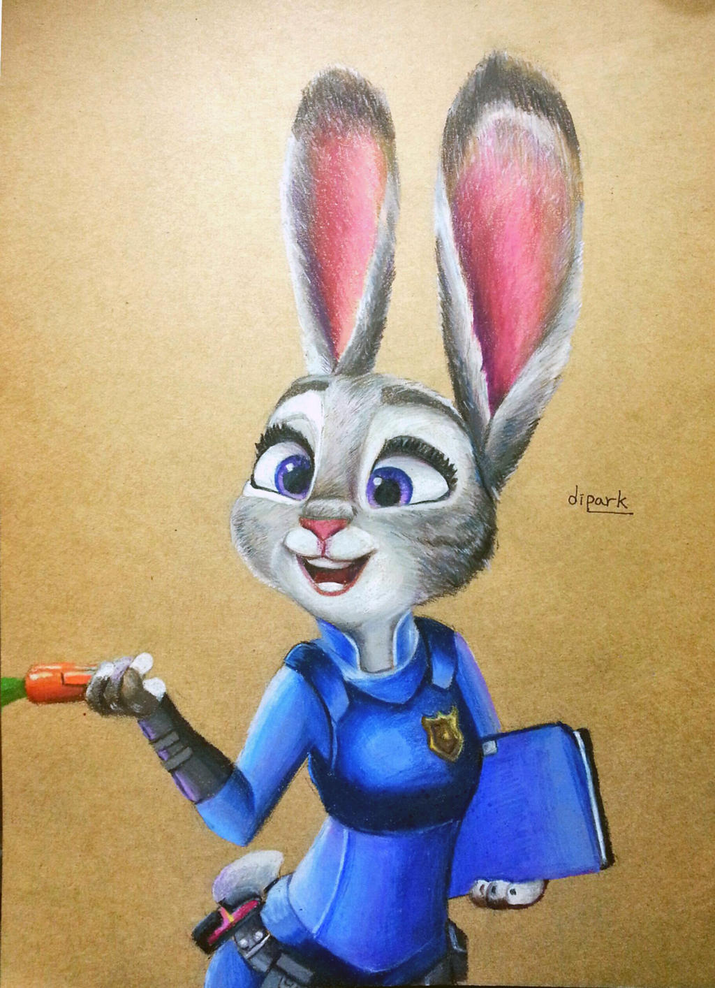 zootopia fan art judy hopps with colored pencil by KRDipark on
