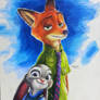 Zootopia Nick WIlde / Judy Hopps colored pencil