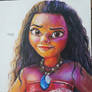 Moana Fan art colored pencil