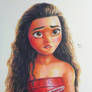 disney moana fan art colored pencil drawing