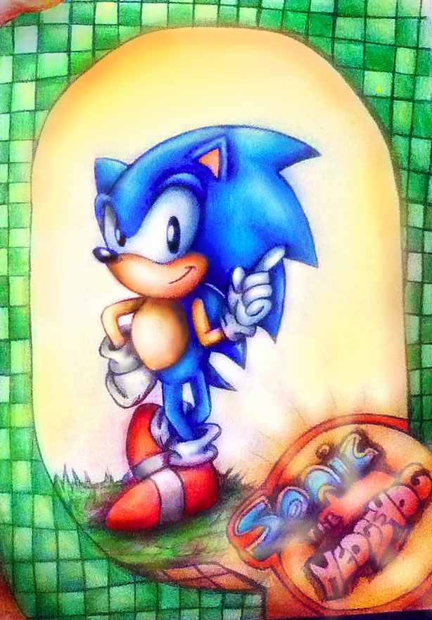 My First Sonic Drawing  - colour pencil