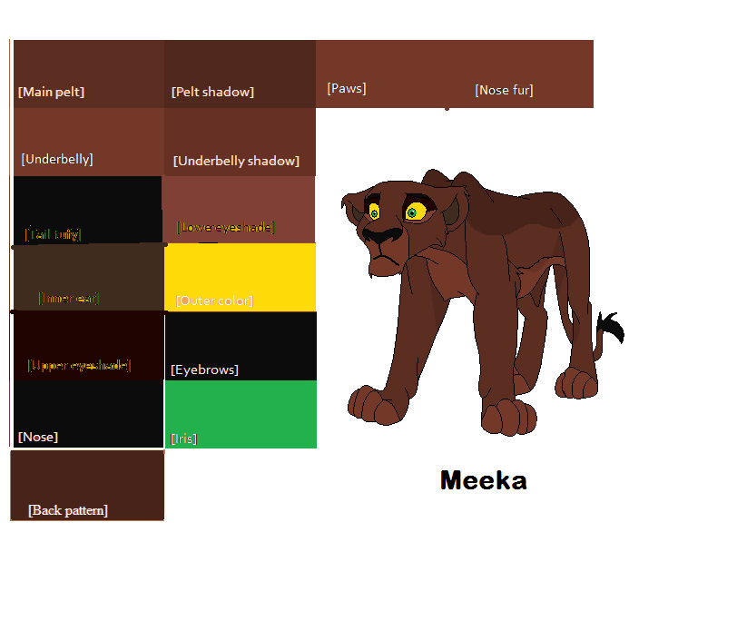 Meeka Character Sheet by VitaniZiraBubblegum on DeviantArt