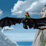 Toothless and Hiccup Flying