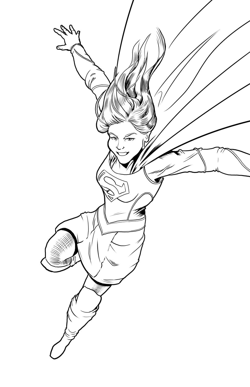 Supergirl Coloring Page by MichaelHoweArts on DeviantArt