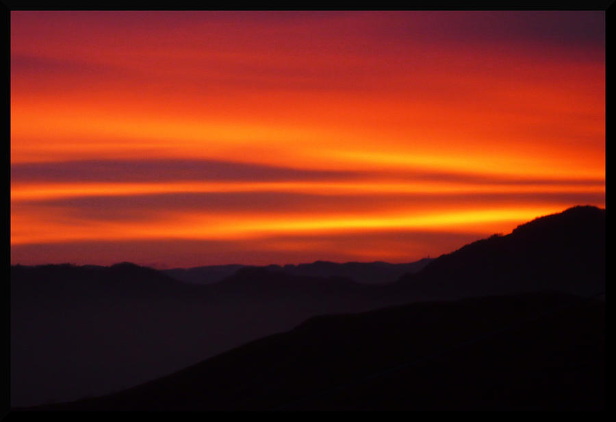 Sunset over the hills