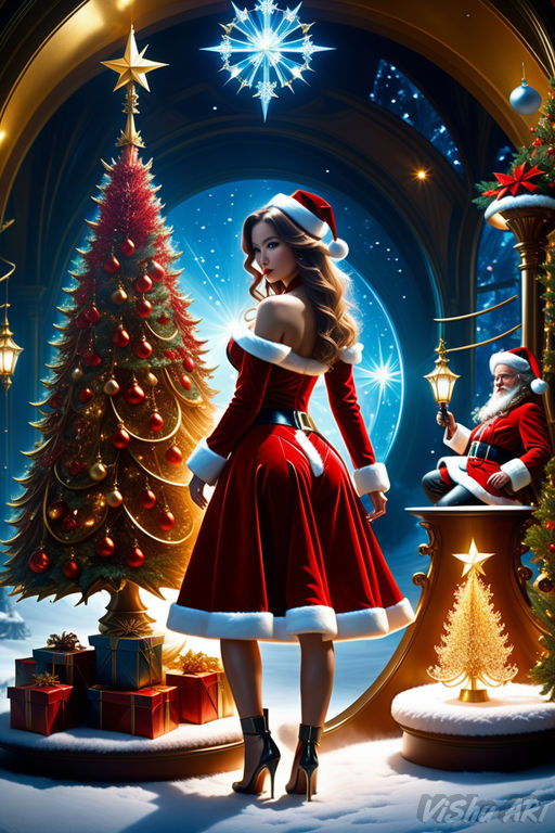 Santa girls and christmas tree by Sintarin on DeviantArt