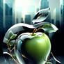 Futuristic apple logo