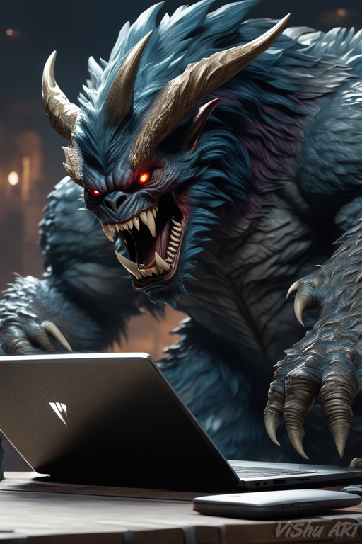 Computer Monitor Monster Monster from monitor by Sintarin on DeviantArt