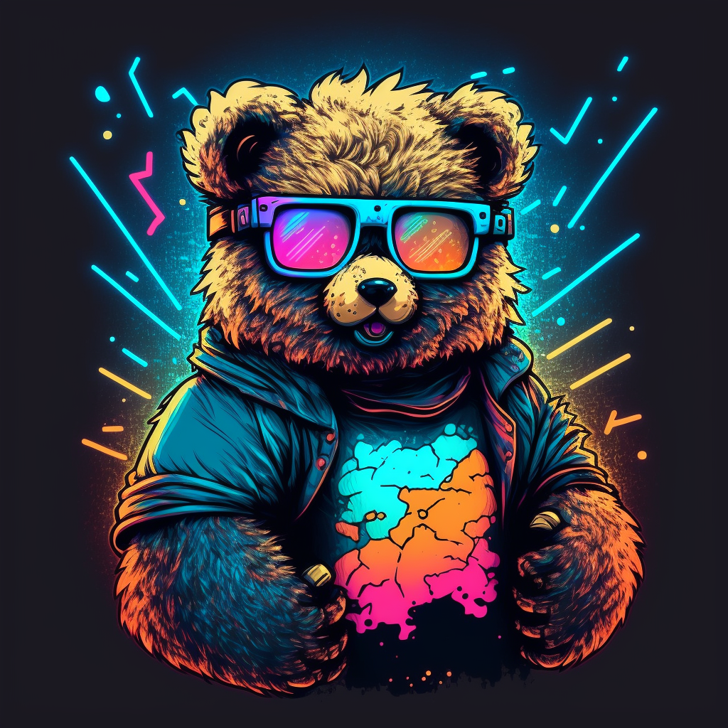 Neon best sale teddy bear