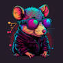 Neon Rat with Glasses
