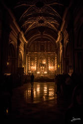 Calm steps before the altar