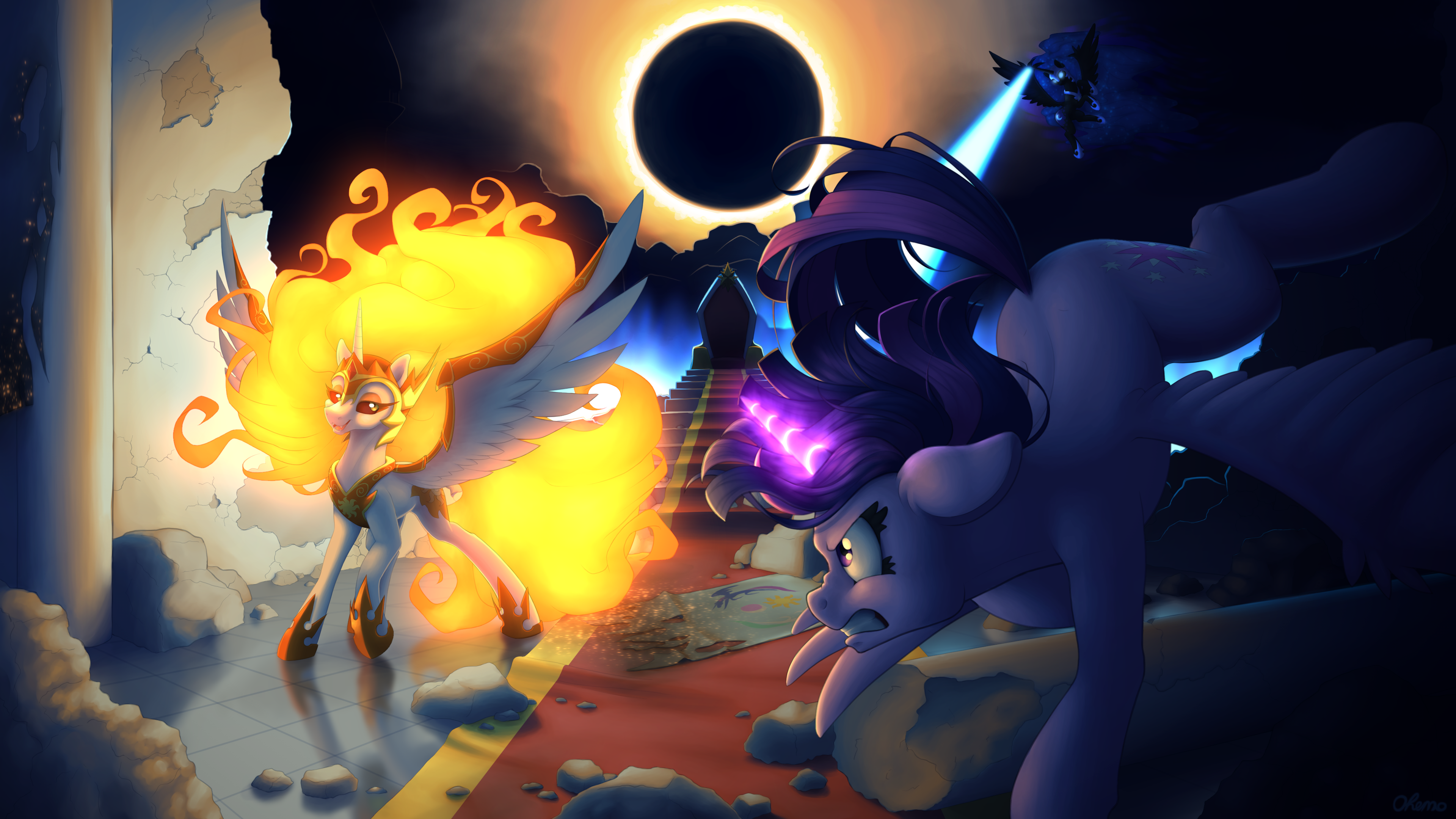 Nightmares pony. МЛП Дейбрейкер. Daybreaker and Nightmare Moon. Дэйбрейкер и Найтмер Мун. Дэйбрейкер Найтмер Твайлайт.