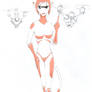 A custom gynoid with some drone assistants
