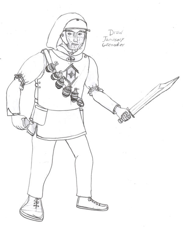 Drow Janissary Grenadier by Imperator-Zor