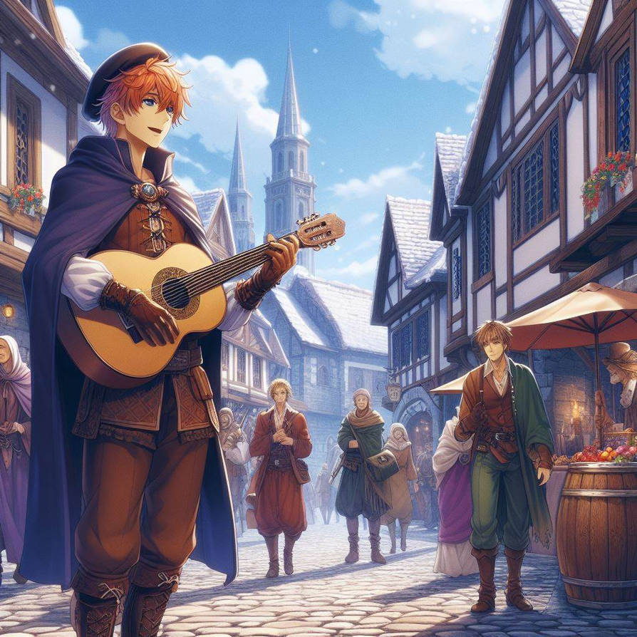 Medieval town travelling bard by idkartcreator on DeviantArt