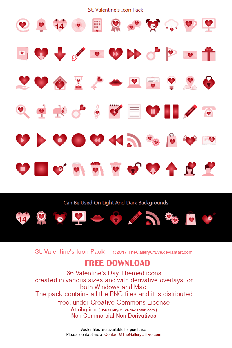 St. Valentine's Icon Pack by TheGalleryOfEve