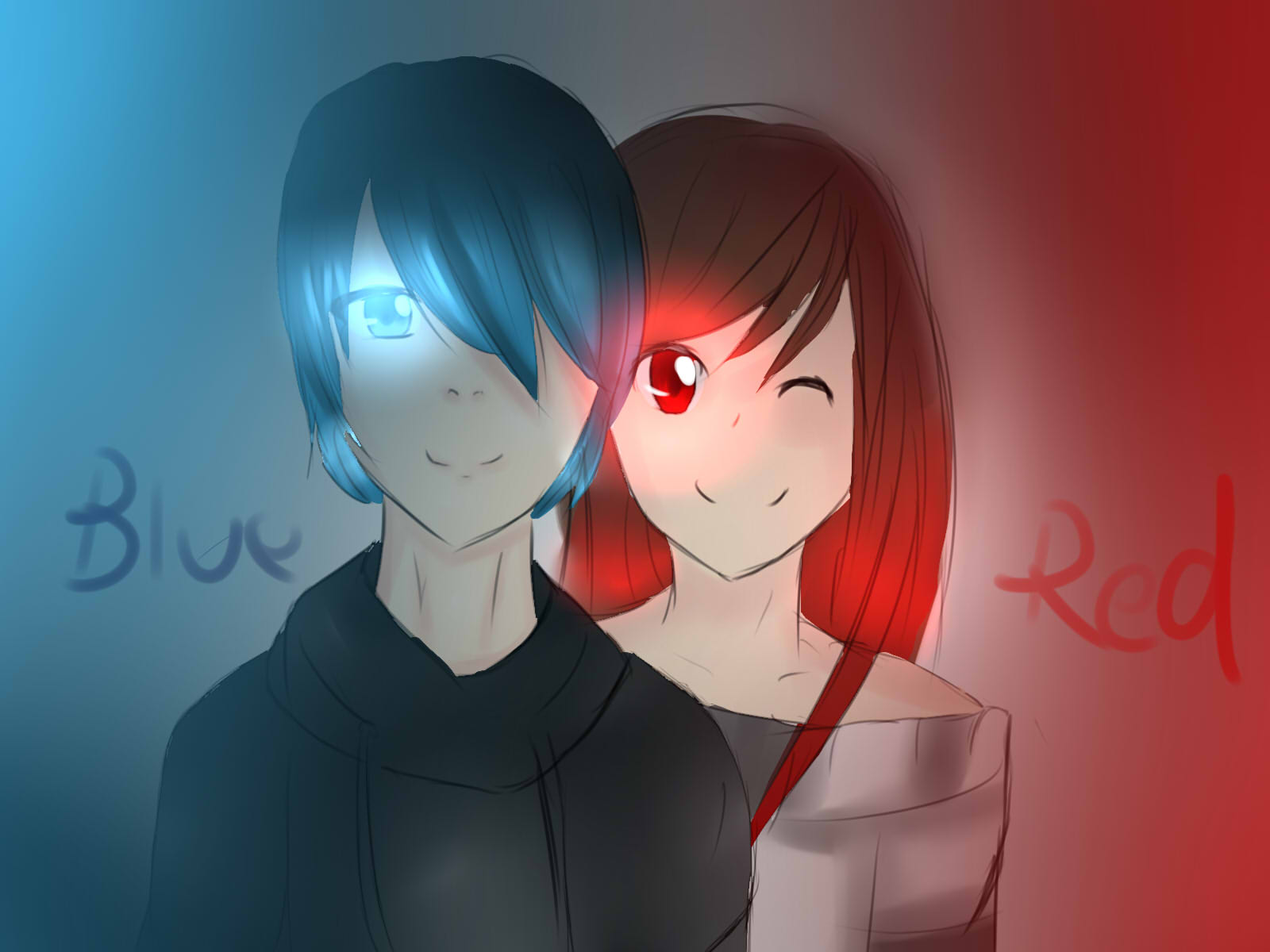 RedAndBlue by Kitsune466 on DeviantArt