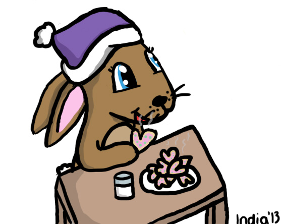 Rabbit eating Sugar Cookies