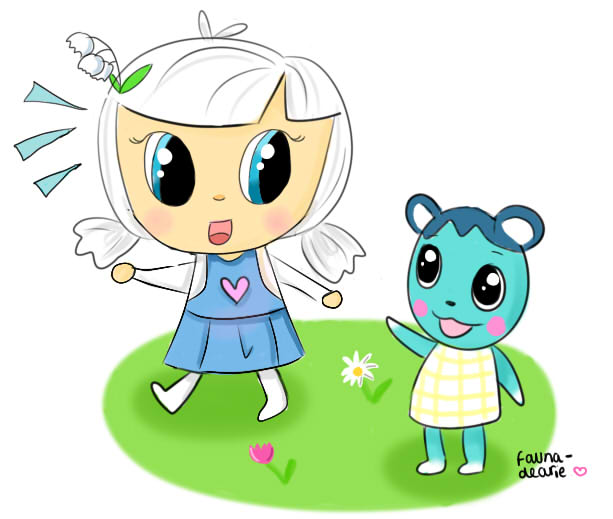 My ACNL Mayor with Bluebear