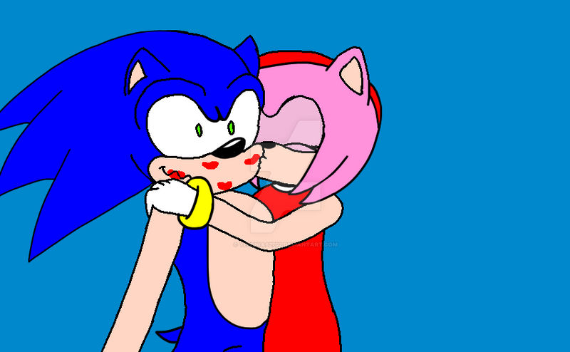 wallpapers Sonic And Amy Kiss Deviantart amy rose gave sonic a few kisses on his