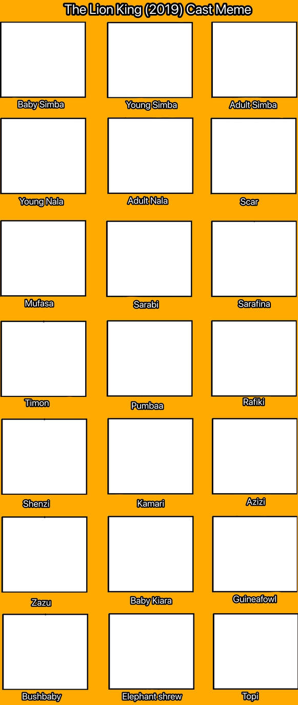 The Lion King 19 Cast Meme By Yesenia On Deviantart The Lion King 19 Cast Meme By Yesenia On Deviantart