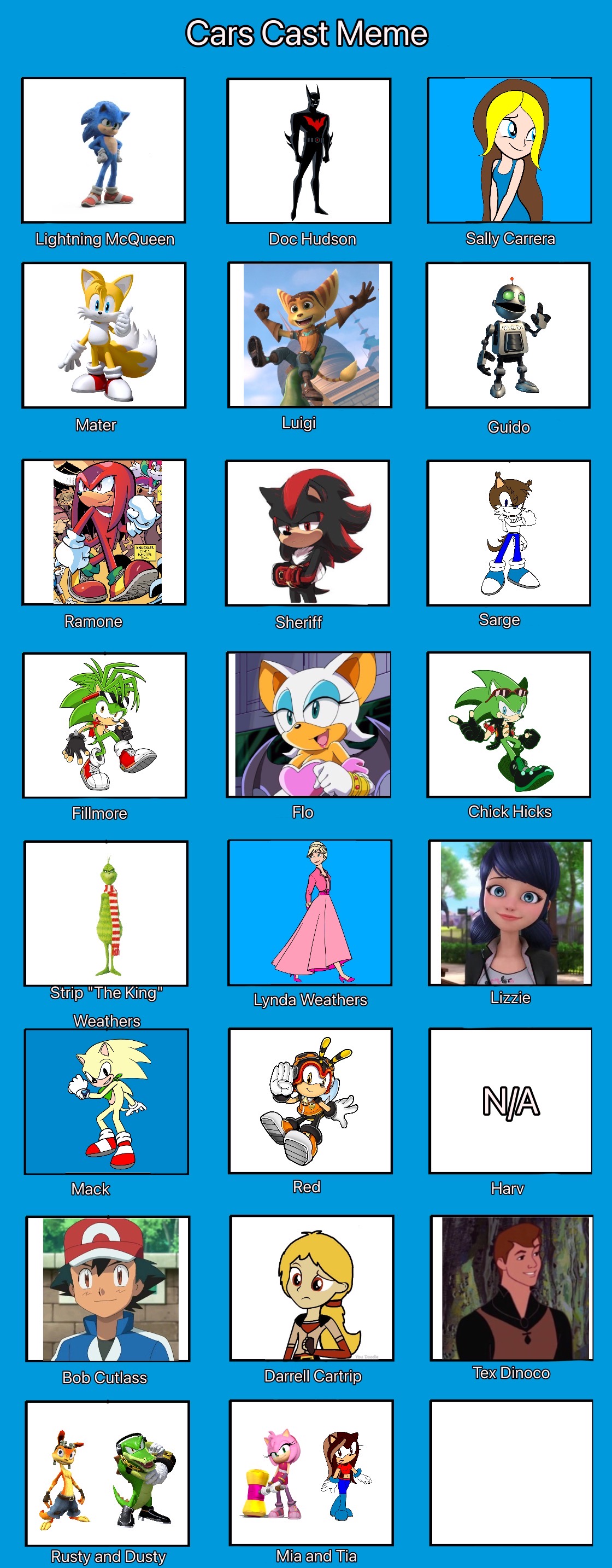 Cartoons (Cars) Cast Meme by Yesenia62702 on DeviantArt