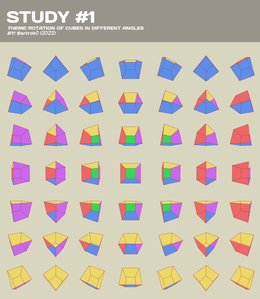 STUDY #1: Rotation of cubes in different angles by artrok0 on DeviantArt