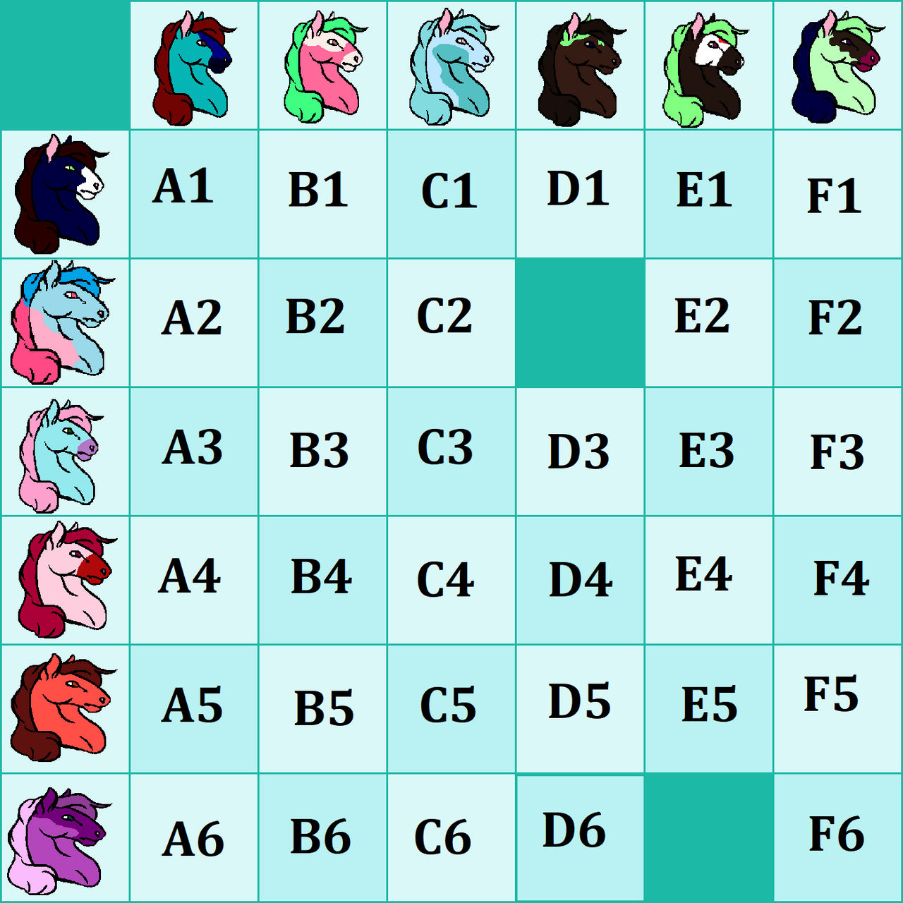 Breeding Grid Fantasy Horse Breeding Grid 1 by Sandy918 on DeviantArt