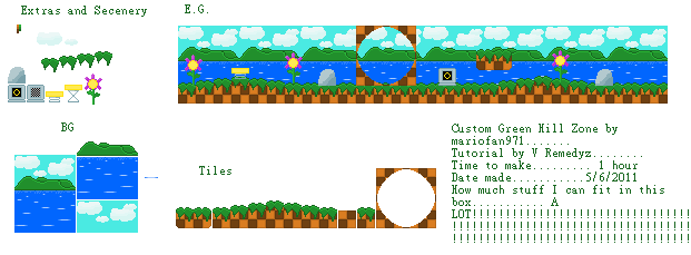 Green Hill Zone Sprites Remastered by SuperMarioFan1lq on DeviantArt