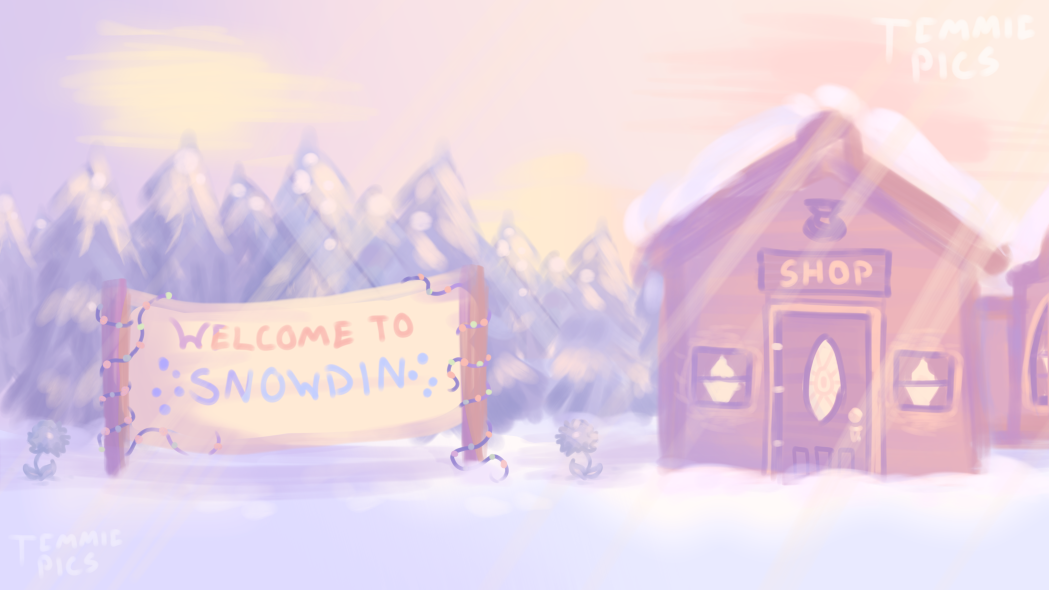 Undertale - Snowdin Town by TemmiePics on DeviantArt