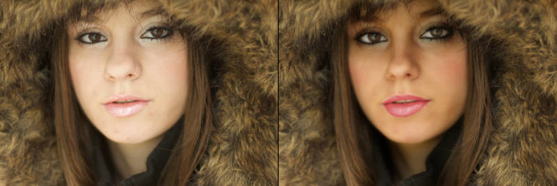 Before and After retouching
