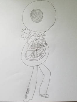 Flannery Playing The Sousaphone