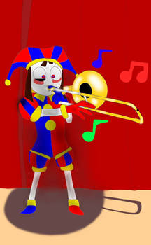 Pomni Playing The Trombone