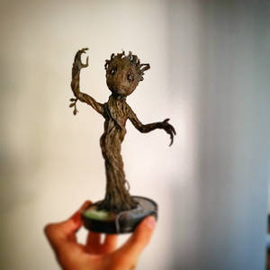 Baby Groot hot glue sculpture