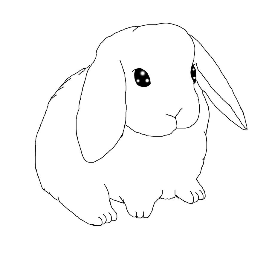 Lop-eared bunny, Lineart by Thistleflight on DeviantArt