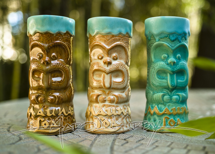 Mauna loa tiki mugs