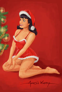 Bettie Paige Christmas pin-up