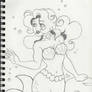 Mermaid Rose Pencil Drawing