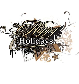 Happy Holidays TEXT PNG by KarahRobinson-Art