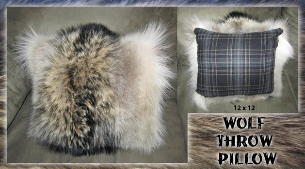 Wolf Fur Throw Pillow